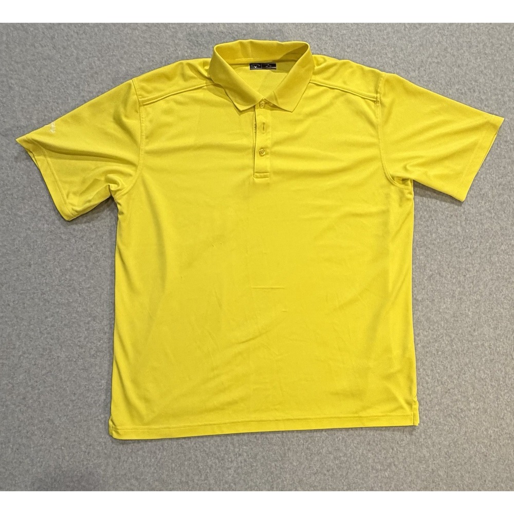 Callaway Yellow Golf Polo Shirt Men's Size XL